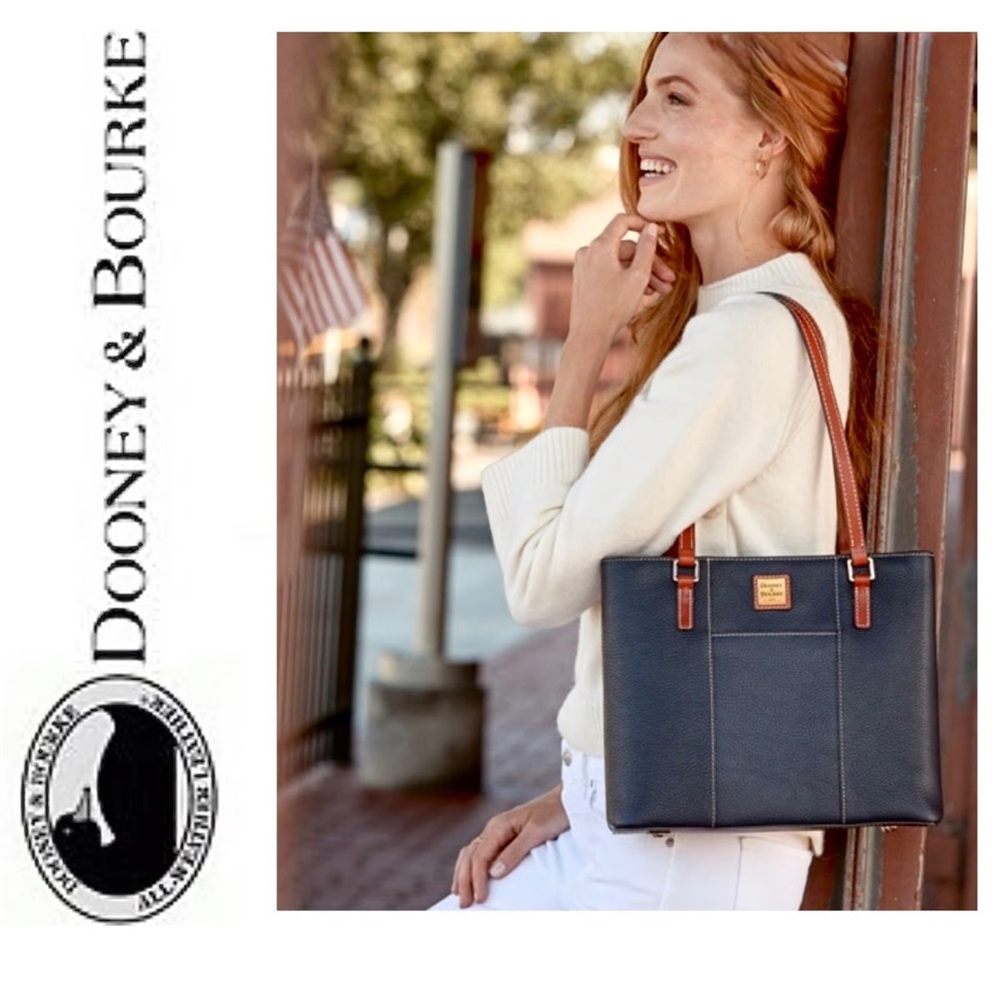Dooney & Bourke Pebble Grain Small Lexington Shopper in black leather.